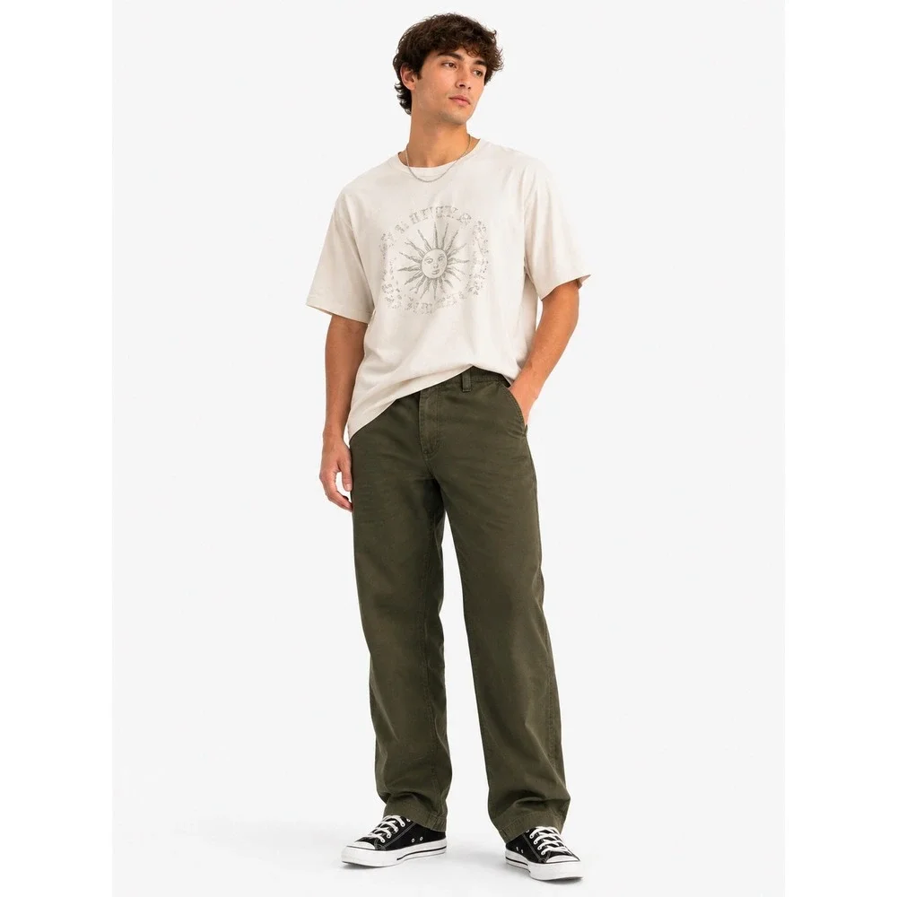LL Bean Insulated Chino Pants Mens 36 Green Primaloft Quilted Lined Gorpcore